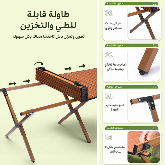 طاولة من الألومنيوم خفيفةو قوية قابلة للطي