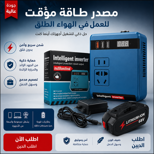 محول الطاقة وشاحن الأجهزة الالكترونية لأي مكان